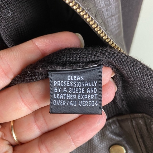 Dana Buchman: Snake Skin Full Zip Up Leather Jacket Stretchy Brown Size Petite P - Picture 7 of 7